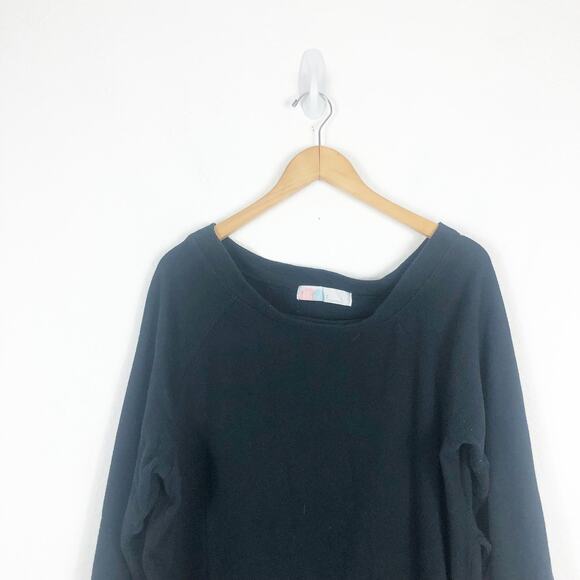 Free People Beach Mercer Textured Side Vent Tunic Top Large Black Loungewear - Picture 4 of 13